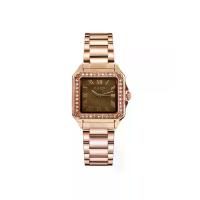 ราคา JULIUS นาฬิกาข้อมือผู้หญิง รุ่น JA-1378 C สีโรสโกลด์หน้าปัดน้ำตาล ขอบประดับเพชร CZ ตัวเลขโรมัน สายสแตนเลส (MKP1625675)