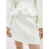ราคา KLOSET (SS24)กระโปรงสั้นพร้อมดีเทลลูกไม้ สำหรับผู้หญิง ขาว S (MKP1680899)