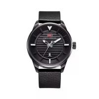 ราคา MINI FOCUS นาฬิกาข้อมือผู้ชาย Analog Original Brand Fashion Luxury สายหนัง แสดงวันที่ รุ่น MF0026 สีดำ (MKP0640784)