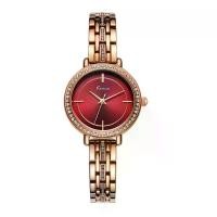 ราคา KIMIO นาฬิกาข้อมือผู้หญิง NEW Fashion Luxury ประดับเพชร คลาสสิสหรูหรา สายสแตนเลส รุ่น KW6273 สีแดง (MKP0546172)