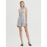 ราคา KLOSET (RS24)กางเกงขาสั้น ผ้าทอลาย สำหรับผู้หญิง สีขาว L (MKP1632817)