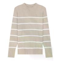 ราคา GIORDANO เสื้อสเวตเตอร์ไหมพรมผู้หญิง Loose Stripe Pullover Sweater สีกากี Wood Drill x Snow White XXL (GRMKPPR000152696)