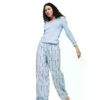 ราคา Marks & Spencer ชุดนอนกางเกงผู้หญิง Pure Cotton Printed สีฟ้า 14 UK (CDS21516542)