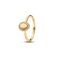 ราคา PANDORA แหวน Pandora Engravable 14k gold-plated ring สีทอง 48 (GRMKPPR000175113)