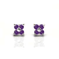 ราคา FINEJEWELTHAI ต่างหูอเมทิสต์ ต่างหูพลอยแท้ ต่างหูเงินแท้/ E3061gm สีเงิน (MKP0759432)