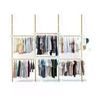 ราคา TUGU ราวแขวนเสื้อ ราวแขวนผ้า ราวไม่ต้องเจาะ TUGU (ชุดใหญ่) 4 เสา 6 ราวแขวน สีลายไม้ (MKP1085114)