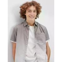 ราคา AMERICAN EAGLE เสื้อเชิ้ตผู้ชาย SS OXFORD STEEL GREY DIP DYE สี เทา L (MKP1671415)