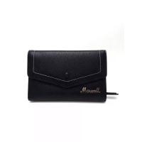 ราคา MARWELL กระเป๋าธนบัตรสตรี ทรงกลาง แบบ 3 พับ หนังแท้ สีดำ One Size (MKP1677116)