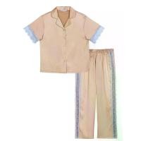 ราคา SABINA Sleepwear ผู้หญิง เซ็ตชุดนอน เสื้อแขนสั้น กางเกงขายาว - สีช็อคโกแลต S-M (GRMKPPR000156383)