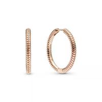 ราคา PANDORA ต่างหูแบบห่วง แพนโดร่าโมเม้นท์ ทอง 14k ลายสเนคเชน สีทอง (MKP0887718)