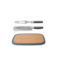 ราคา Berghoff ชุดมีดหั่นอาหารสเตนเลสสตีลเคลือบ Non-Stick 2 ชิ้นพร้อมเขียงไผ่ Leo รุ่น 3950195 สีเทา (CDS83577154)