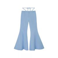 ราคา KLOSET (RS23) กางเกงขาม้าเอวต่ำ เชื่อกผูกเอว สีฟ้า S (MKP1401689)