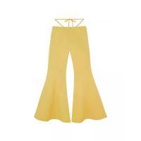 ราคา KLOSET (RS23) กางเกงขาม้าเอวต่ำ เชื่อกผูกเอว สีเหลือง L (MKP1423836)