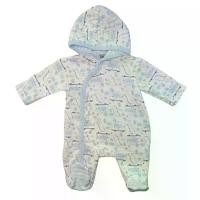 ราคา BABY STONE ชุดเด็กอ่อนบอดี้สูทคลุมเท้าติดกระดุมหน้ามีหมวกในตัวสีขาวฟ้า (MKP1080826)