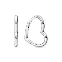 ราคา Pandora ต่างหู Small asymmetric heart sterling silver hoop earrings สีเงิน (MKP1336433)