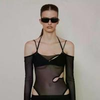 ราคา BLACKDOG BKK บอดี้สูทตัดต่อผ้าตาข่ายซีทรูสีดำ มีบราข้างใน Free Size (MKP1365404)