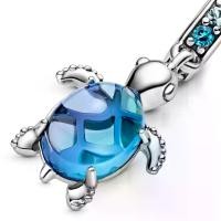 ราคา PANDORA จี้ชาร์มเต่าทะเล Murano Glass Sea Turtle สีน้ำเงิน (MKP0835337)