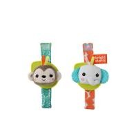 ราคา BRIGHT STARTS ตุ๊กตาผ้ารัดข้อมือ รุ่น Wrist Rattle Teether Monkey & Elephant (CDS21268168)