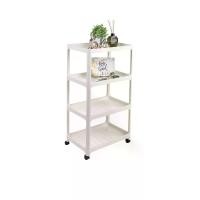 ราคา CENTRAL HOME ชั้นวางของพลาสติก 4 ชั้น มีล้อ ขนาด 46x31x84.5 ซม. สีขาว (CDS18572650)