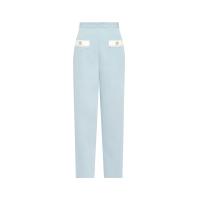 ราคา ASV (SS25)กางเกงผู้หญิง ทรงเทเปอร์ เอวสูง แต่งกระดุมทองด้านหน้า สีฟ้า XS (GRMKPPR000176249)