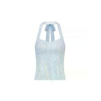 ราคา ASV (SS25)เสื้อคล้องคอผู้หญิง มีฟองน้ำในตัว ซิปหลัง ผ้าลูกไม้ลายทาง สีฟ้า M (MKP1998457)