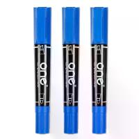 ราคา ONE ONE ปากกามาร์คเกอร์ 2หัว ขนาดหัวแหลม 1-4 มม. และหัวตัด 5มม. สีหมึกน้ำเงิน (แพ็ค 3ด้าม) (MKP2002435)