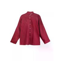 ราคา YaccoMaricard เสื้อเบลาส์ผู้หญิง ผ้าลินินนี้มีการตีเกล็ดในทิศทางเฉียงสองขนาด สีแดง Free Size (MKP2005989)