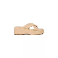 ราคา SHU รองเท้าผู้หญิง แบบมีส้น BEDDY 2.5" TINY SIGNET CROSS WEDGES - สีเวรี่นู๊ด 41 EU (MKP2003730)