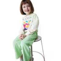 ราคา MARKS & SPENCER KIDS กางเกงขายาวเด็กเล็กผู้หญิง Relaxed Pure Cotton Striped สี Green Mix 2-3 Years (CDS22594846)