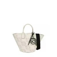 ราคา KARL LAGERFELD กระเป๋ารุ่น IKON LEATHER PERF TULIP TOTE สี OFF WHITE One Size (MKP2004417)
