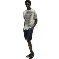 ราคา Marks & Spencer กางเกงชิโน่ขาสั้นผู้ชาย Regular Fit Linen Blend Chino สี Dark Indigo Mix 36 UK (GRCDS54625040098)
