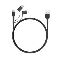 ราคา AUKEY สายชาร์จเร็ว รุ่น CB-BAL5 สีดำ 3 in 1 รองรับการชาร์จ iPhone, Android แบบ USB-C และ Micro USB ยาว 1.2 เมตร (MKP0716549)