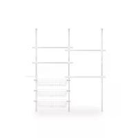 ราคา TUGU ชุด 3เสา 4ราวแขวน 3ตะกร้า ราวแขวนไม่ต้องเจาะ แถมฟรีวิงแขวนและไม้สอย สีขาวล้วน (R64PW) (MKP1739048)