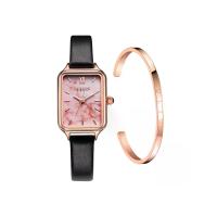 ราคา JULIUS นาฬิกาข้อมือผู้หญิง รุ่น JA-1255 A สายหนังสีดำ แมทช์คู่กำไล Julius สลักโลโก้จูเลียส JSB-078 B (MKP2019985)