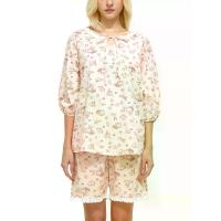 ราคา WACOAL ชุดนอนผู้หญิง CAFE’ CATION Collection คอระบาย แขน 3 ส่วน ขาสั้น พิมพ์ลาย Coffee&Bread สีเบจ L (MKP2027059)