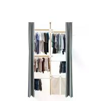 ราคา TUGU ชุดราวแขวน 3 ราวแขวน 2 ราวกางเกง 2ถุงผ้า พร้อมรางม่านและผ้าม่าน ลายไม้(R28M) (MKP1725244)