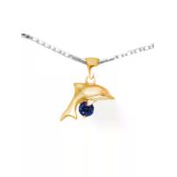 ราคา FINEJEWELTHAI จี้รูปโลมา เงินแท้ ฝังไพลินแท้ สีพิ้งค์โกลด์ (MKP2036253)