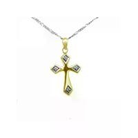 ราคา FINEJEWELTHAI จี้ไม้กางเขน เงินแท้ ฝังเพชรสังเคราะห์ เกรด AAA สีทอง (MKP2036176)