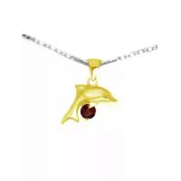 ราคา FINEJEWELTHAI จี้รูปโลมา เงินแท้ ฝังโกเมนแท้ สีทอง (MKP2036339)