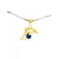 ราคา FINEJEWELTHAI จี้รูปโลมา เงินแท้ ฝังไพลินแท้ สีทอง (MKP2036430)