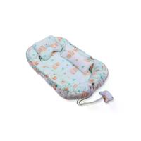 ราคา AUKA ที่นอนรังนกเด็กแรกเกิด ผ้ามัสลินCotton 100% ใยขนเป็ดเทียม สีเขียว (MKP2030518)