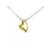 ราคา FINEJEWELTHAI จี้ผู้หญิง รูปหัวใจ เงินแท้ ฝังมรกตแท้ สีทอง (MKP2036283)