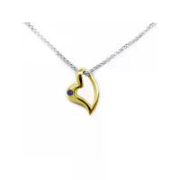 ราคา FINEJEWELTHAI จี้ผู้หญิง รูปหัวใจ เงินแท้ ฝังไพลินแท้ สีทอง (MKP2036432)