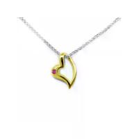 ราคา FINEJEWELTHAI จี้ผู้หญิง รูปหัวใจ เงินแท้ ฝังทับทิมแท้ สีทอง (MKP2036325)