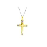 ราคา FINEJEWELTHAI จี้ไม้กางเขน เงินแท้ ฝังเพชรสังเคราะห์ เกรด AAA สีทอง (MKP2036220)