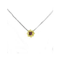 ราคา FINEJEWELTHAI จี้ผู้หญิง เงินแท้ ฝังโกเมนแท้ สีทอง (MKP2038950)