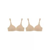 ราคา SABINA [แพ็ค 2 ชิ้น] เสื้อชั้นใน ผู้หญิง (ไม่มีโครง) Seamless Fit รุ่น Pretty Perfect - สีเนื้อเข้ม B32 (MKP1906279)