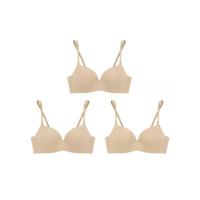 ราคา SABINA [แพ็ค 3 ชิ้น] เสื้อชั้นในไม่มีโครง ผู้หญิง Seamless Fit รุ่น Doomm Doomm - สีเนื้อเข้ม B34 (MKP1607462)