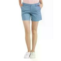 ราคา GIORDANO กางเกงขาสั้นผู้หญิง เอวสูงปานกลาง (Elastic waistband 180) สีฟ้า 26 EU (MKP1690595)