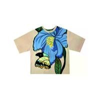 ราคา YODYOKO เสื้อตัวหลวม - สีครีม : ลายผีเสื้อเกาะลงบนดอกชบาสีฟ้าสดใสอย่างนุ่มนวล Free Size (GRMKPPR000182094)